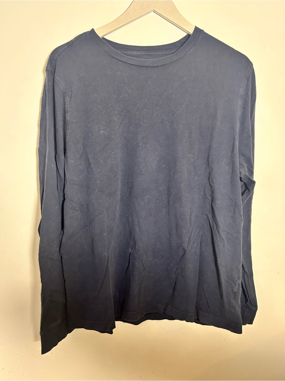 George Men's Navy Blue Long Sleeve Crewneck Tee